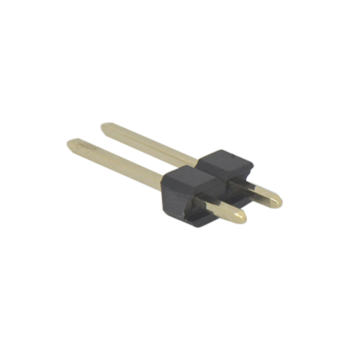 Pitch 2.54mm 180° 单排 DIP 单塑排针 PA:7.5 PC:3.0 L=13.0 02Pin 黑色 PA9T，94V-0 镀全金G/F